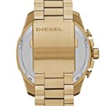 Diesel Men’s Mega Chief Chronograph, 59 mm Case Size, Stainless Steel Watch, Gold, 59, Bracelet