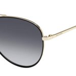 Juicy Couture Women’s JU 599/S Pilot Sunglasses, Gold Blck/Grey Shaded, 59mm, 14mm