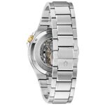 Bulova Men’s Classic Maquina Stainless Steel 3-Hand Automatic Watch, Skeleton Dial with Gold Tone Accents Style: 98A224