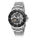 Fossil Men’s FB-01 Automatic Stainless Steel Three-Hand Watch, Color: Silver/Black (Model: ME3190)