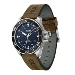 HUGO #STREETDIVER Men’s Quartz Stainless Steel and Leather Strap Watch, Color: Brown (Model: 1530220)