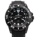 Smith & Wesson Men’s Scout Watch, 5 ATM, Stainless Steel Caseback, Rubber Strap, Date Display, Tactical Watch, Precision Quart, Scratch Resistant, Black and White, 48mm, Christmas Gift