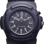 Smith & Wesson Lawman Men’s Watch, 3ATM, Glowing Hands, Back Glow, Black Face and Nylon Strap, 40mm, Christmas Gift