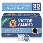 Victor Allen’s Coffee Decaf Donut Shop Blend, Medium Roast, 80 Count, Single Serve Coffee Pods for Keurig K-Cup Brewers