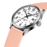 LN LENQIN Mens Watches Waterproof Sports Analog Quartz Watch 30M Fashion Business Casual Mens Designer Watch with Date Military Time Wrist Watches for Men (R015-1-Silver White Pink)