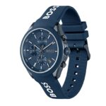 BOSS Velocity Men’s Chronograph Stainless Steel Case and Silicone Strap Watch, Color: Blue (Model: 1514061)