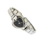 Black Heart Italian Charm Watch with Full Bracelet Standard Size 9mm