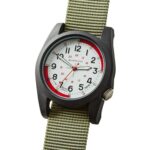 BERTUCCI A-3P Optic White Watch | Optic White Dial with Black Case | Patrol Green Nylon Band | 100M Water Resistance