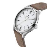 Titan Mens White Dial Leather Analogue Watch – 182SL1