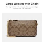 Coach Signature Large Wristlet w Chain