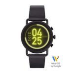 Skagen Connected Falster 3 Gen 5 Stainless Steel and Leather Touchscreen Smartwatch, Color: Black (Model: SKT5206)