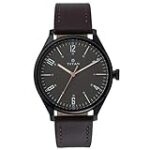 TITAN Workwear Men’s Watch – Quartz, Water Resistant, Leather Strap – Brown Band and Black Dial