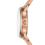 Fossil Women’s Copeland Quartz Stainless Steel and Leather Three-Hand Watch, Color: Rose Gold/Blush Pink (Model: ES4823)