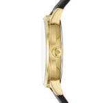 kate spade new york Women’s Metro Three-Hand Black Leather Watch (Model: KSW1767)