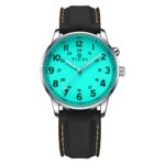 TICCI Men Unisex Quartz Watch Glow in Dark Arabic Numerals Military Time Lighted Easy Read Face Silicone Band Waterproof for Students Nurses Doctors (Black)