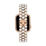 kate spade new york rose gold-tone stainless steel IP and white faux pearls band for apple watch®, 38/40/41mm (Model: KSS0126)
