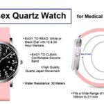 TICCI Unisex Men Women Medical Quartz Watch Arabic Numerals Military Time Easy Read Dial Silicone Band Waterproof for Students Doctors Nurses (Pink Black-2)