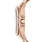 Fossil Women’s Riley Quartz Stainless Steel and Leather Multifunction Watch, Color: Rose Gold, Sand (Model: ES3466)