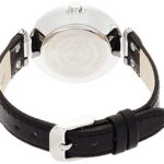 Anne Klein Women’s 109169WTBK Silver-Tone and Black Leather Strap Watch