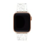Kate Spade New York Silicone Band for 38/40/41mm Apple Watch Series 1-6, Color: Jelly Floral, Silver (Model: KSS0107)
