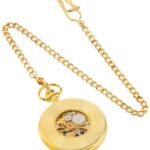 Charles Hubert 3861-G Gold-Plated Mechanical Pocket Watch