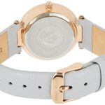 Anne Klein Women’s AK/3272RGLG Premium Crystal Accented Rose Gold-Tone and Light Grey Leather Strap Watch