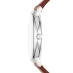 Skagen Men’s Signatur Three-Hand Silver Stainless Steel and Brown Leather Band Watch (Model: SKW6355)