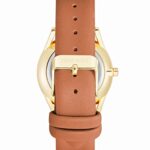 Nine West Women’s Japanese Quartz Dress Watch with Faux Leather Strap, Brown, 18 (Model: NW/1994CHHY)