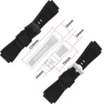 JETHENG Men’s Rubber Strap Compatible for 24mmx 33mm Bell & Ross B&R BR-01 BR01 BR-03 BR03 BR03-92 Diver Ladies outdoor work waterproof silicone watch band wrist strap Buckle, Black